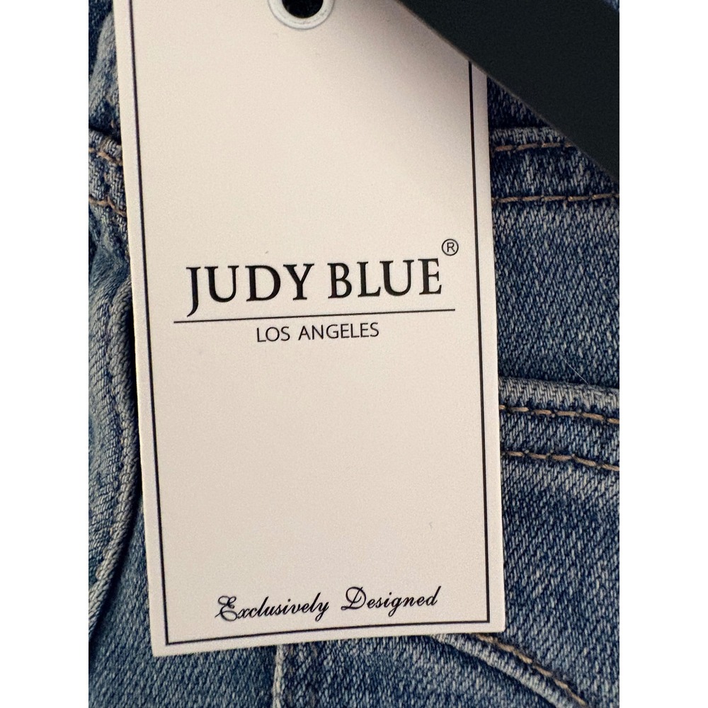 Judy Blue Womens Mid Rise Flare Jeans Medium Wash Heart Pocket Size 3/26 NWT - Picture 9 of 11